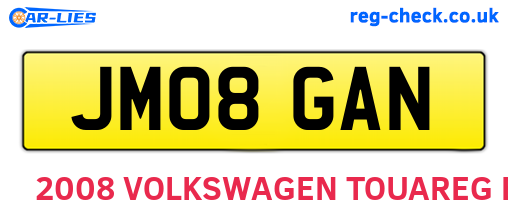 JM08GAN are the vehicle registration plates.