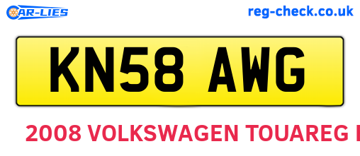 KN58AWG are the vehicle registration plates.
