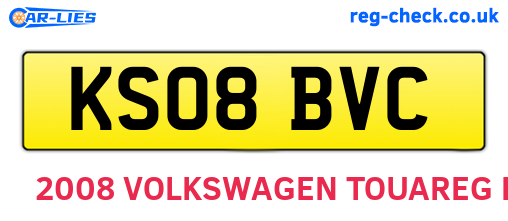 KS08BVC are the vehicle registration plates.