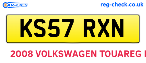 KS57RXN are the vehicle registration plates.