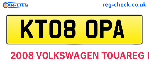 KT08OPA are the vehicle registration plates.