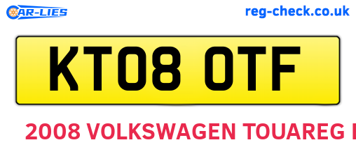 KT08OTF are the vehicle registration plates.