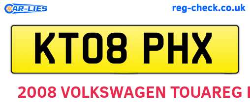 KT08PHX are the vehicle registration plates.