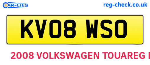 KV08WSO are the vehicle registration plates.