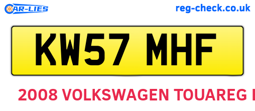 KW57MHF are the vehicle registration plates.