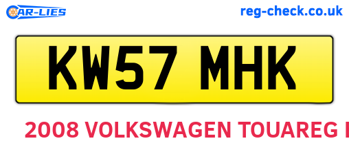 KW57MHK are the vehicle registration plates.