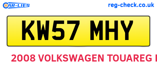 KW57MHY are the vehicle registration plates.