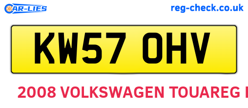 KW57OHV are the vehicle registration plates.