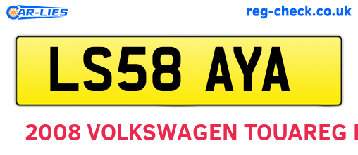 LS58AYA are the vehicle registration plates.