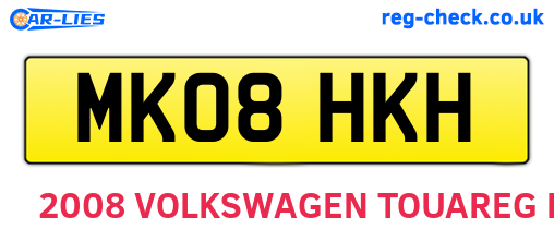 MK08HKH are the vehicle registration plates.