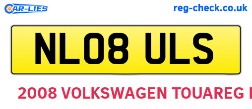 NL08ULS are the vehicle registration plates.