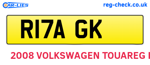 R17AGK are the vehicle registration plates.