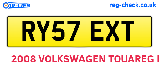 RY57EXT are the vehicle registration plates.