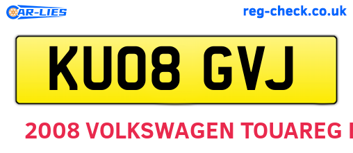 KU08GVJ are the vehicle registration plates.