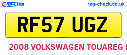 RF57UGZ are the vehicle registration plates.