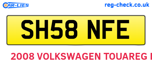 SH58NFE are the vehicle registration plates.