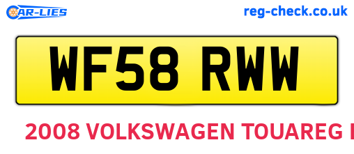 WF58RWW are the vehicle registration plates.