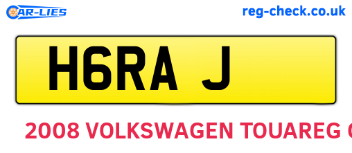 H6RAJ are the vehicle registration plates.