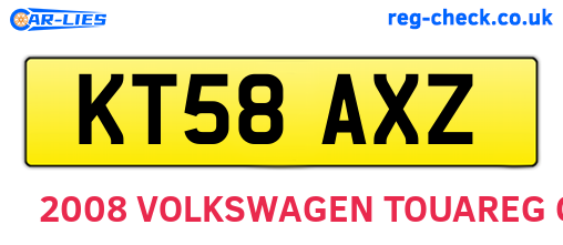 KT58AXZ are the vehicle registration plates.