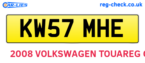 KW57MHE are the vehicle registration plates.