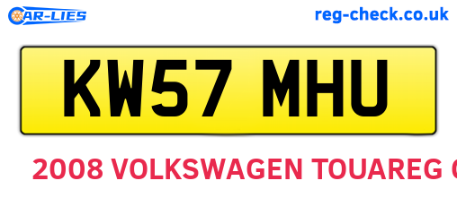 KW57MHU are the vehicle registration plates.