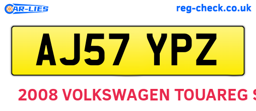 AJ57YPZ are the vehicle registration plates.