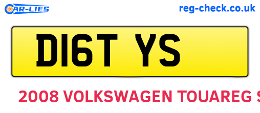 D16TYS are the vehicle registration plates.
