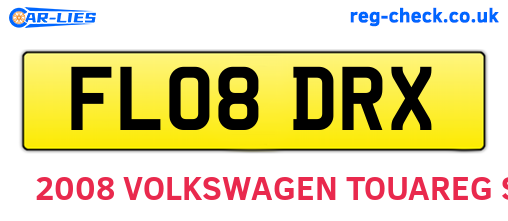 FL08DRX are the vehicle registration plates.