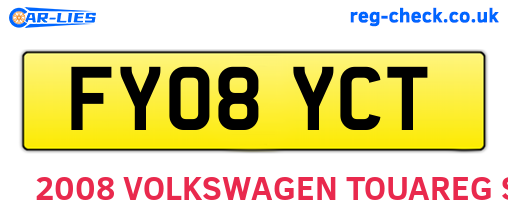 FY08YCT are the vehicle registration plates.