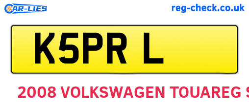 K5PRL are the vehicle registration plates.