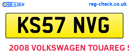 KS57NVG are the vehicle registration plates.