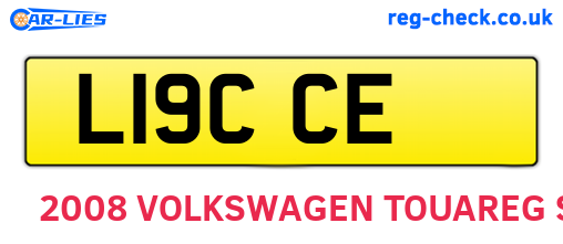 L19CCE are the vehicle registration plates.