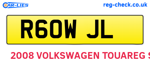 R60WJL are the vehicle registration plates.