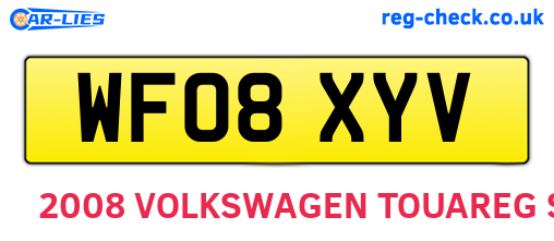 WF08XYV are the vehicle registration plates.