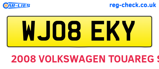 WJ08EKY are the vehicle registration plates.