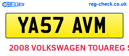 YA57AVM are the vehicle registration plates.