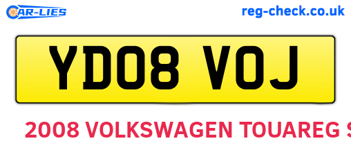 YD08VOJ are the vehicle registration plates.