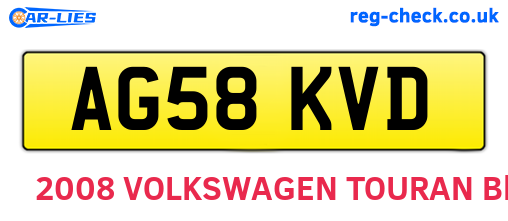 AG58KVD are the vehicle registration plates.