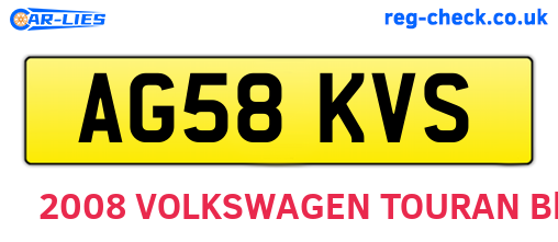 AG58KVS are the vehicle registration plates.