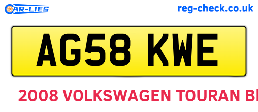 AG58KWE are the vehicle registration plates.