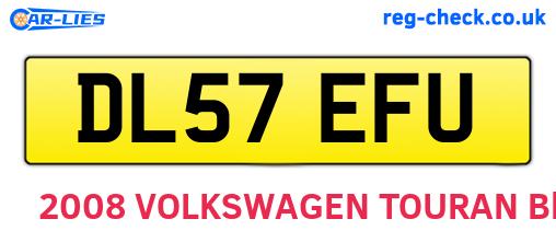 DL57EFU are the vehicle registration plates.