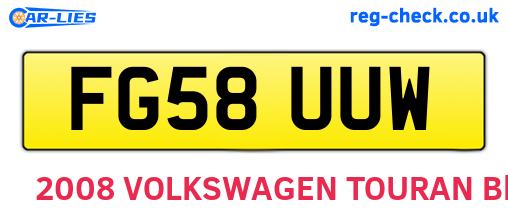 FG58UUW are the vehicle registration plates.