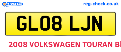 GL08LJN are the vehicle registration plates.