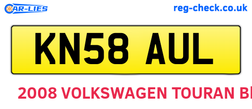 KN58AUL are the vehicle registration plates.