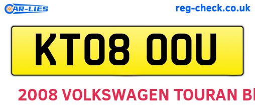 KT08OOU are the vehicle registration plates.