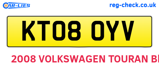 KT08OYV are the vehicle registration plates.