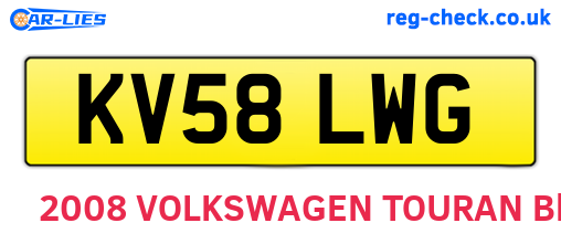 KV58LWG are the vehicle registration plates.