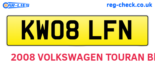 KW08LFN are the vehicle registration plates.