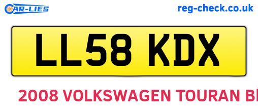 LL58KDX are the vehicle registration plates.