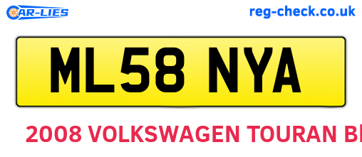 ML58NYA are the vehicle registration plates.